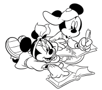 A coloring page of mickey mouse